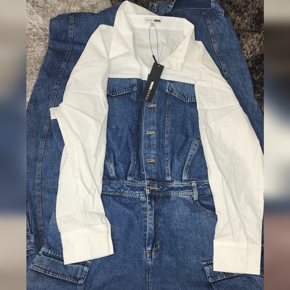 Fashion nova denim jumpsuit - Picture 7 of 13